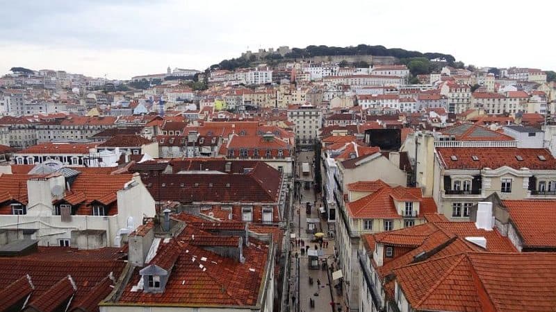 Blick auf Baixa, Lissabon in zwei Tagen