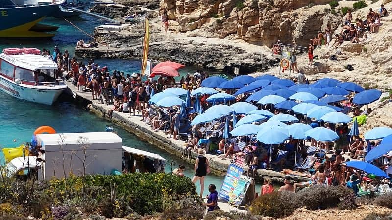Besucherandrang auf Comino, Malta