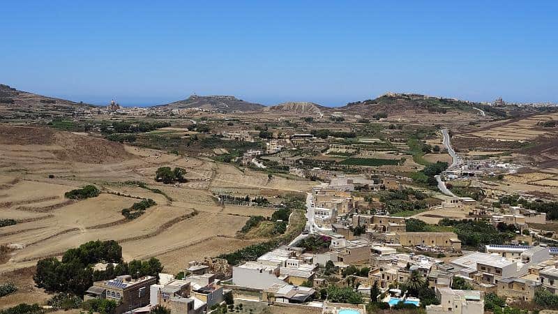 Blick von der Festung in Victoria, Gozo, Malta