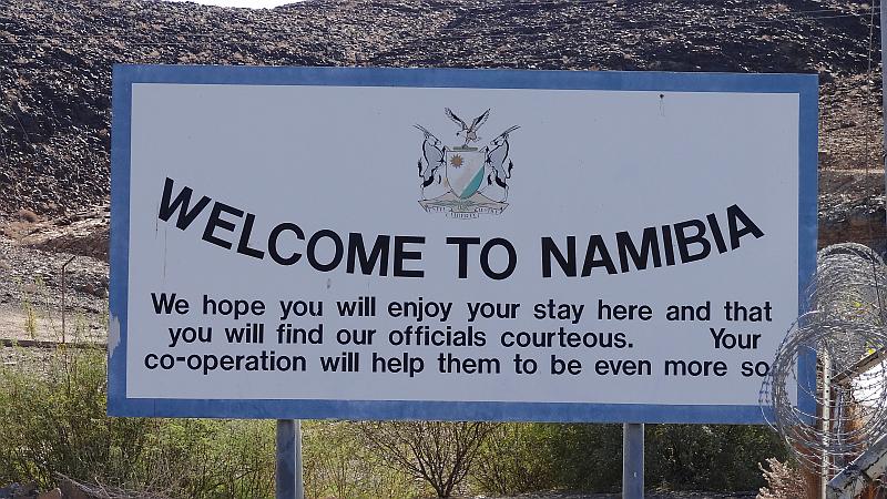 Willkommensschild Namibia