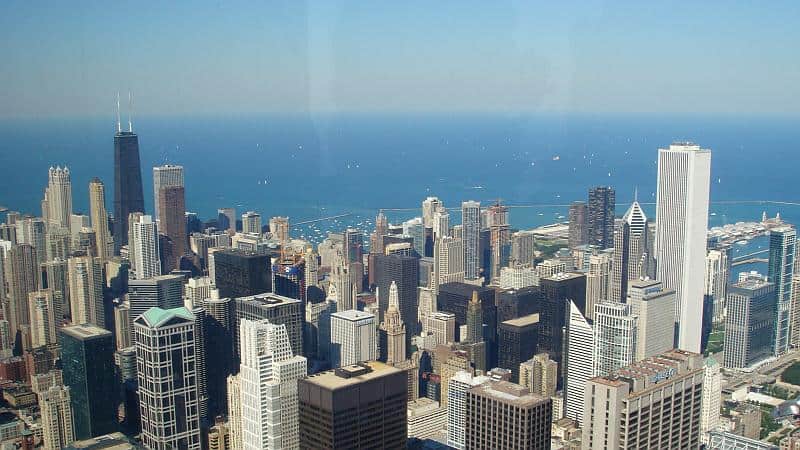 Michigansee vom Willis Tower in Chicago, Schöne Reiseziele