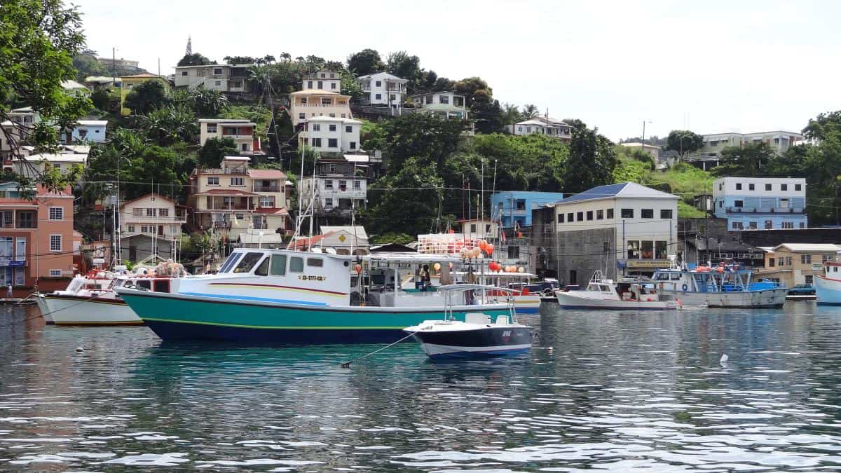 Ausblick, Carenage, Hafenbucht, St. George's, Grenada