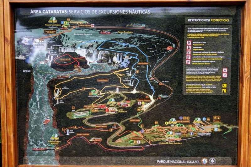 Wanderwegekarte Iguazu-Nationalpark