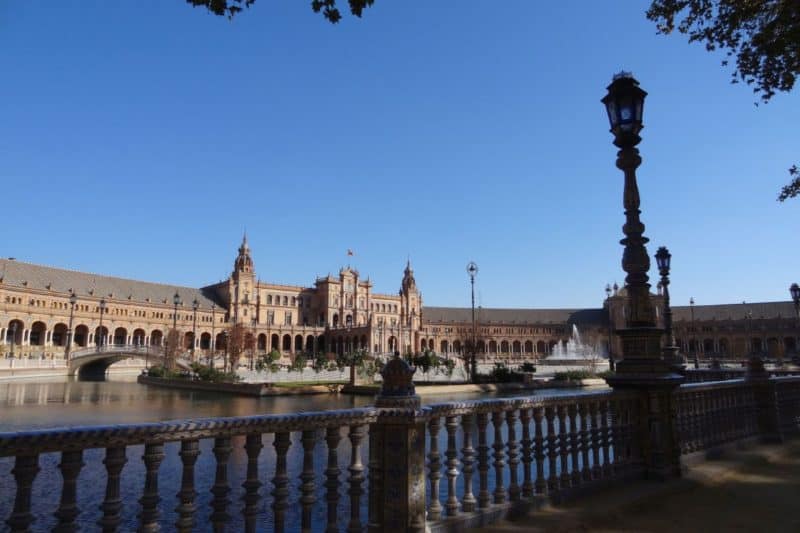 Blick auf Plaza de España in Sevilla, Andalusien