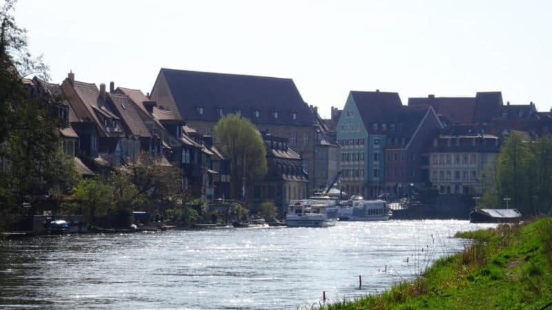 Blick von Klein Venedig auf die Altstadt von Bamberg