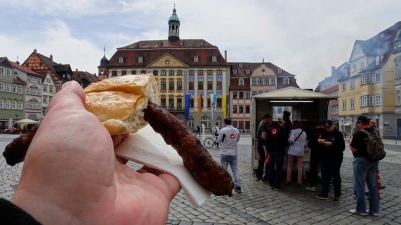 Coburger Bratwurst auf dem Rathausplatz