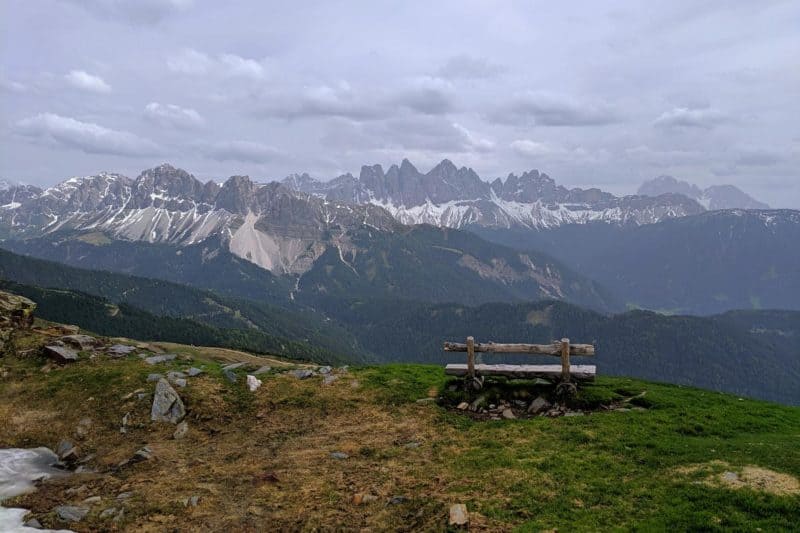 Dolomitengipfel von der Plose aus gesehen.