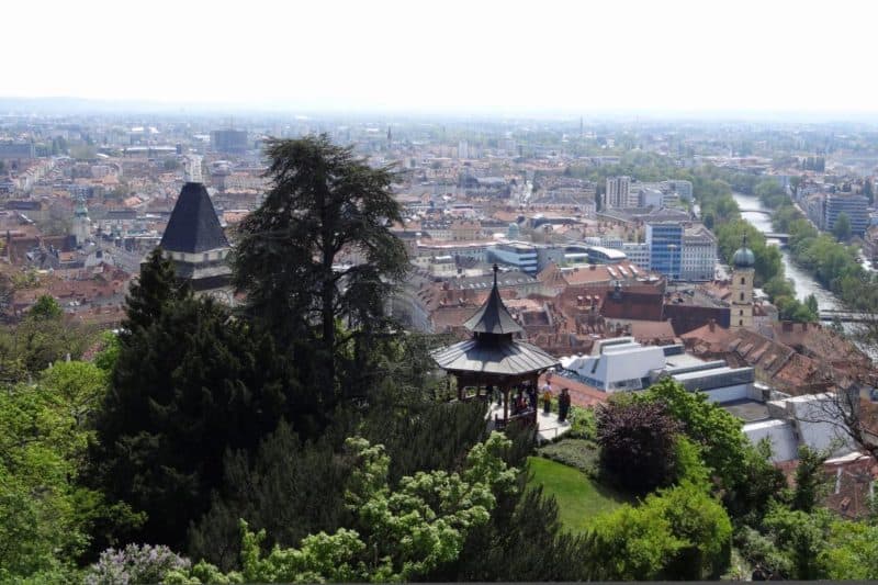 Aussicht über Graz vom Schlossberg