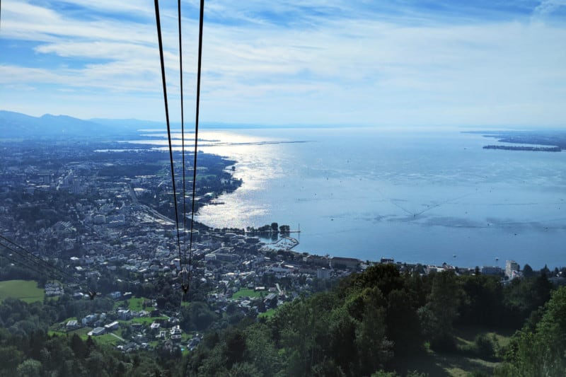 Ausblick vom Pfänder auf Bregenz und den Bodensee