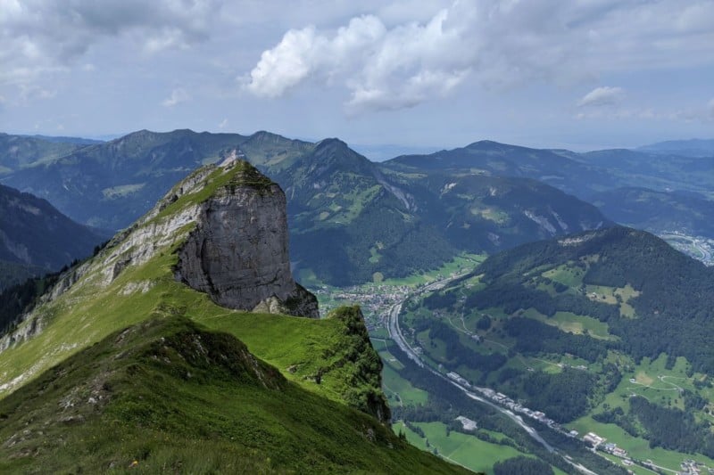 Ausblick von der Kanisfluh auf Mellau im Bregenzerwald