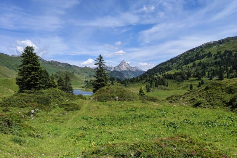 Blick auf den Kalbelesee im Bregenzerwald