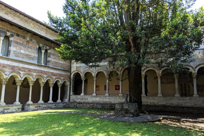 Baum im Innenhof des Kreuzgangs der Abbazia Piona