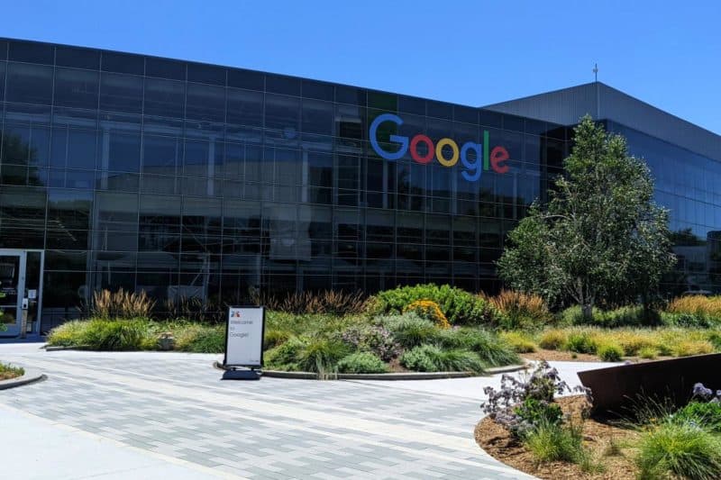 Haupteingang der Google-Zentrale in Mountain View