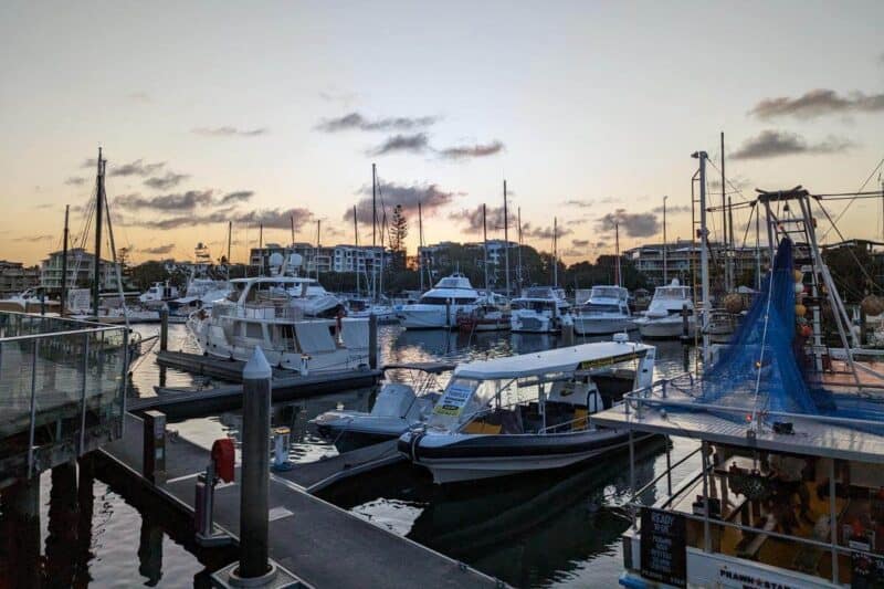 Blick auf die Mooloolaba Wharf