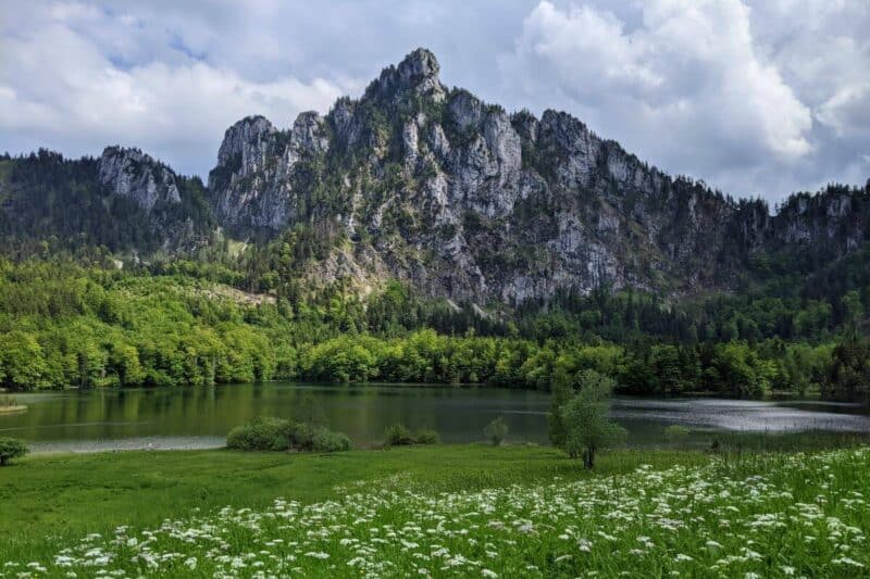 Steile Berge hinter dem Laudachsee im Salzkammergut