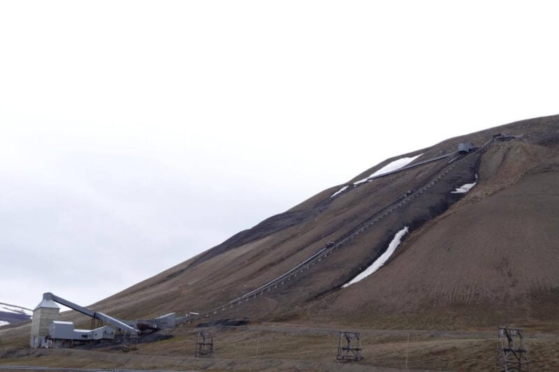 Kohleförderanlage an einem Steilhang im Adventtal